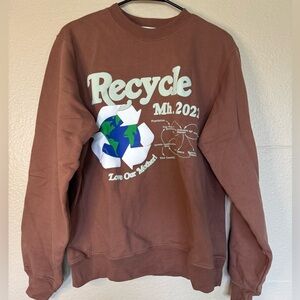 Madhappy Earth Day Fleece Recycle Crewneck Sweatshirt and shorts Set NWT